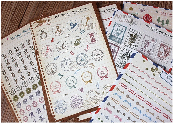 Винтажные наклейки на ежедневник дневник для путешествий записная книжка альбом