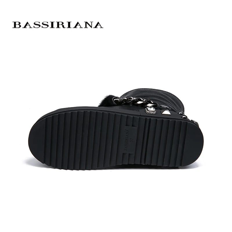 BASSIRIANA/2018 г. новые модные зимние сапоги из натуральной кожи теплые ботинки Женские