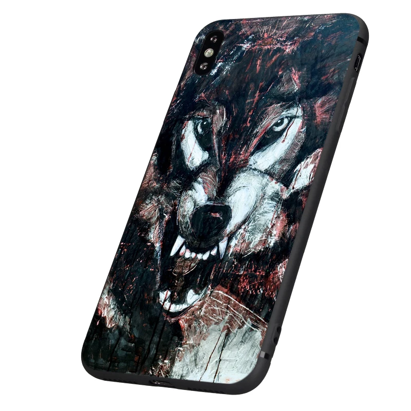 Черный чехол ТПУ для iphone 5 5s se 6 6s 7 8 plus x 10 чехол силиконовый чехол для iphone XR XS MAX чехол темный Ночной Волк