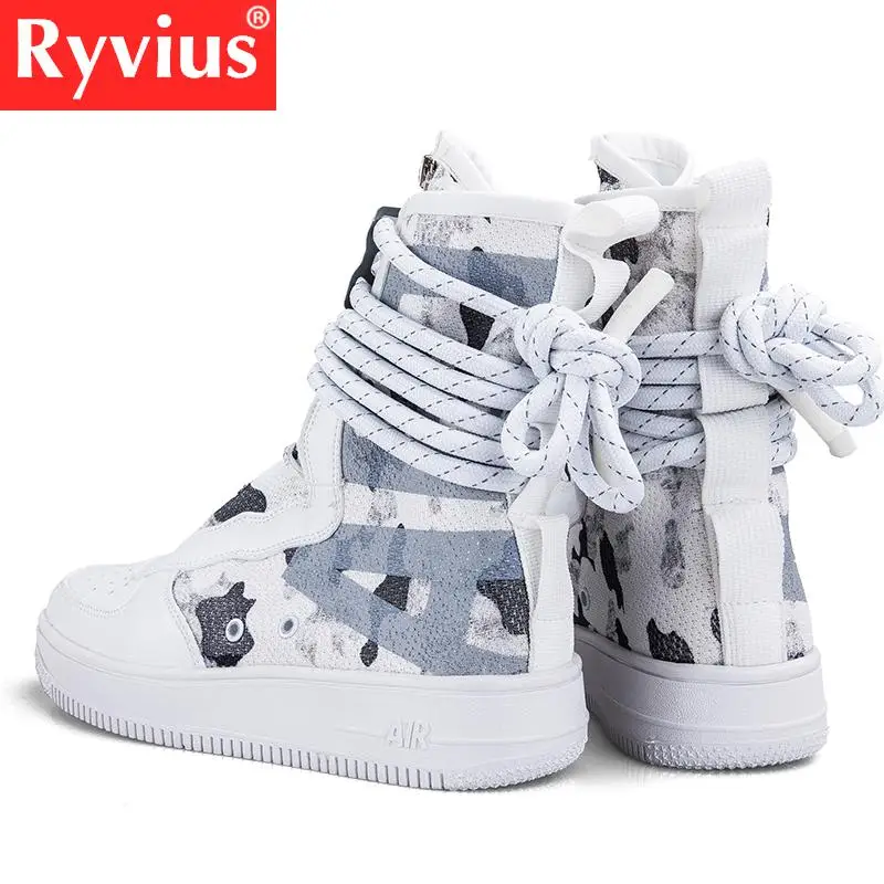 Ryvius/Новинка спортивная обувь для мужчин и женщин дышащая с высоким берцем