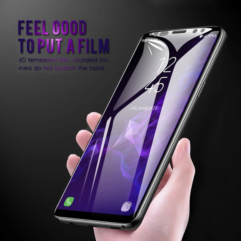 Полное покрытие пленки для samsung S9 S8 плюс HD прозрачно закаленное Стекло Примечание