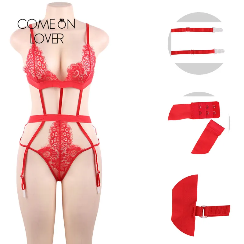 Comeonlover Новое поступление женское нижнее белье Кружевное боди на бретельках без