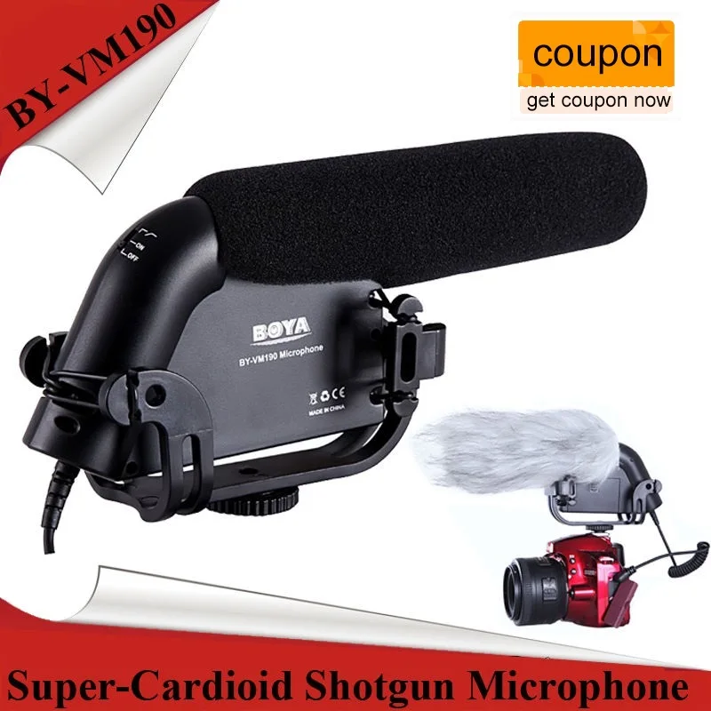 BOYA BY VM190 стерео Shotgun микрофон w/лобовое стекло для Canon Nikon Pentax DSLR Камера|shotgun microphone|boya