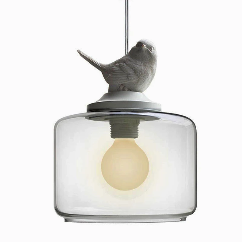 Современные Стиль стильный Стекло лампочка свеча Глянцевая птица Desine тени E27