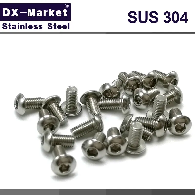 M3 болты с головкой 304 метрический винт из нержавеющей стали шестигранной Винты со