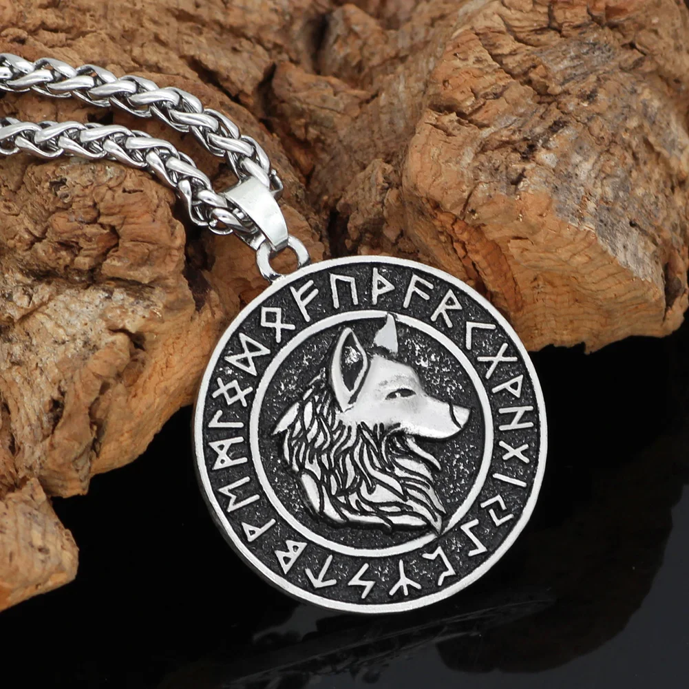 Скандинавский Викинг odin wolf Geri and Freki rune ожерелье с подвеской в форме руны