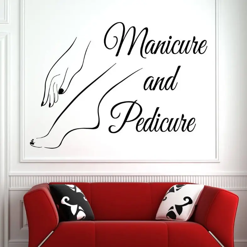 

Vinyl Wall Window Decal Nail Art Polish Wall Sticker Beauty Salon Manicure Pedicure Wall Art Mural Nail Salon Decoration AY1011
