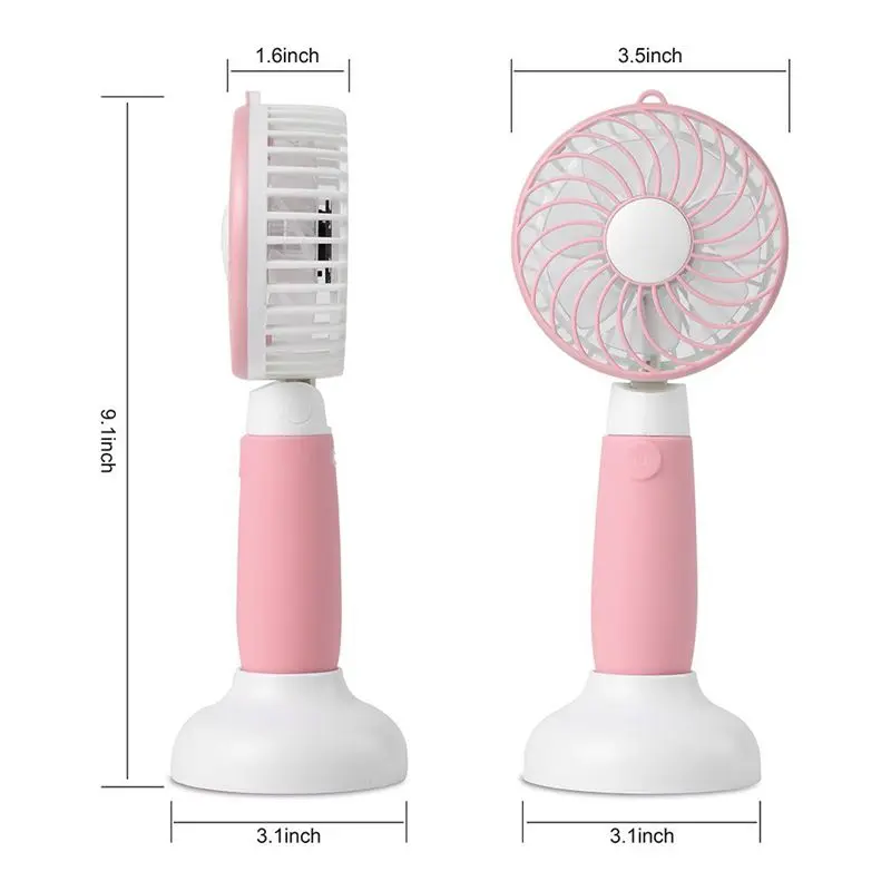 Portable Windmill USB Rechargeable Mini Fan 3-Speed Handheld Desktop (pink) | Бытовая техника
