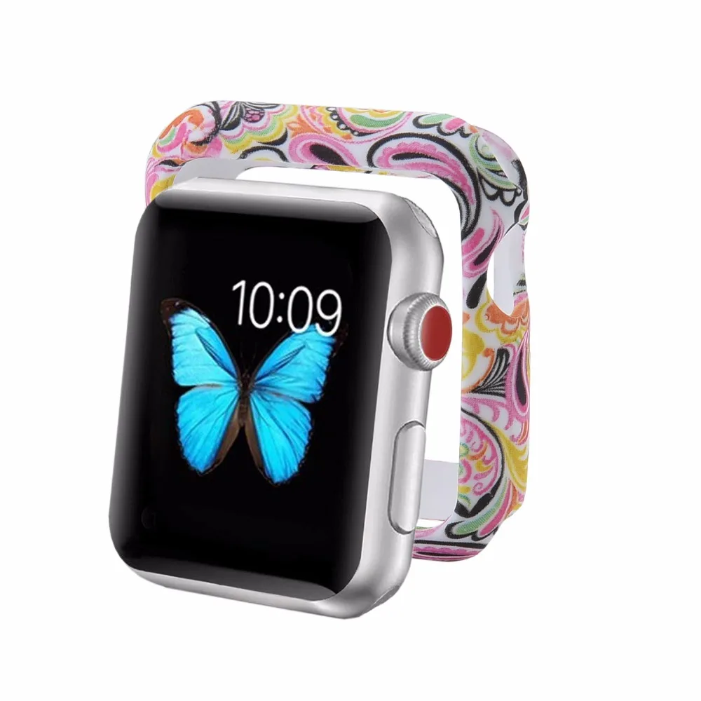 Мягкий и тонкий чехол Bemorcabo из ТПУ с принтом для Apple Watch 38 мм 42 мм для iwatch TPU Защитный чехол для Apple Watch 1 2 3