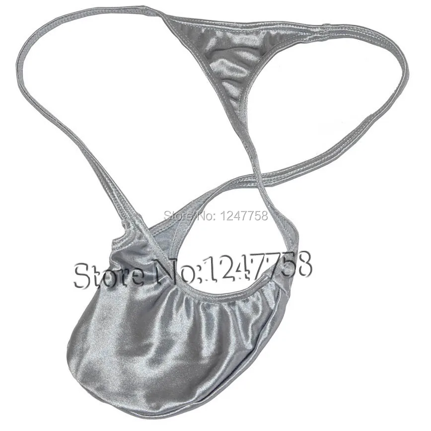 Супер пикантные мужские блестящие микро стринги благородный выпуклый мешок