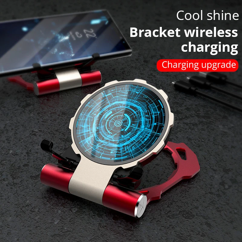 Портативное беспроводное зарядное устройство Железный человек Qi Беспроводное