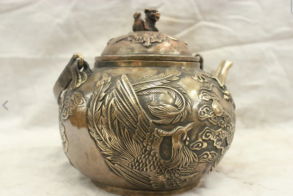 Китайская народная культура ручной работы старая бронзовая латунная статуя