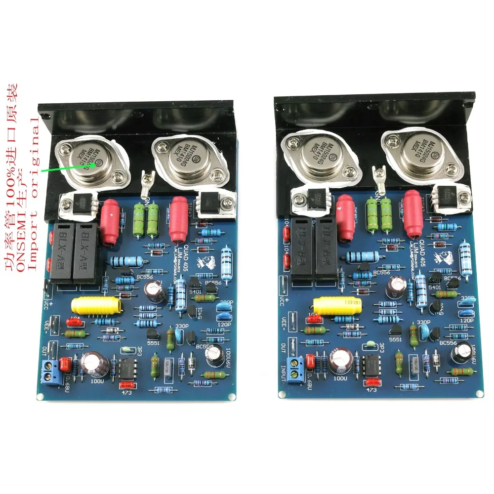 

1pair DIY KIT QUAD405 CLONE HiFi Stereo Power Amplifier Dual Channel MJ15024 AMP