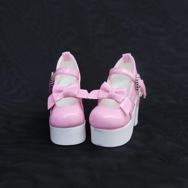 D01-P051 детская игрушка ручной работы 1/3 1/4 аксессуары для кукол BJD/SD кукла в форме сердца Пряжка двойной бант Принцесса обувь 1 пара