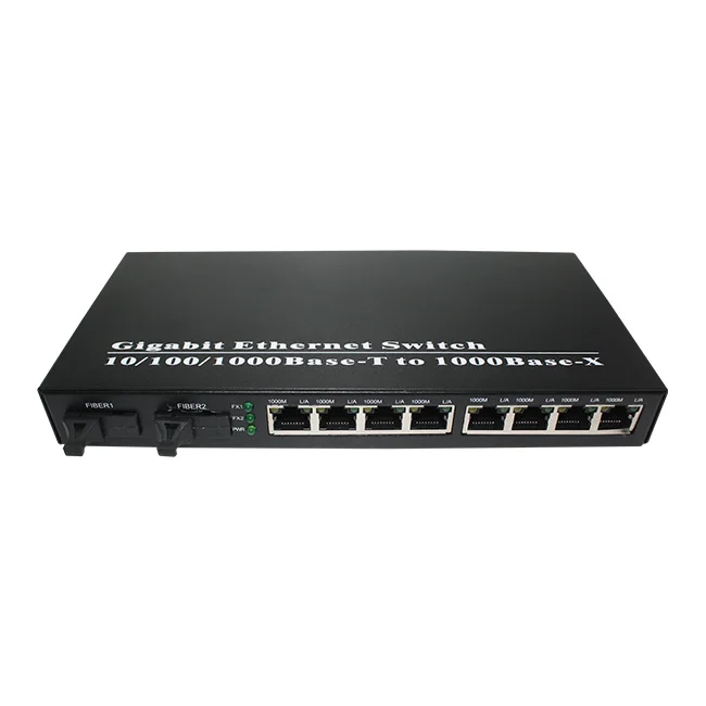 1 шт. 10/100/1000 Мбит/с гигабитный Ethernet коммутатор волоконно-оптический