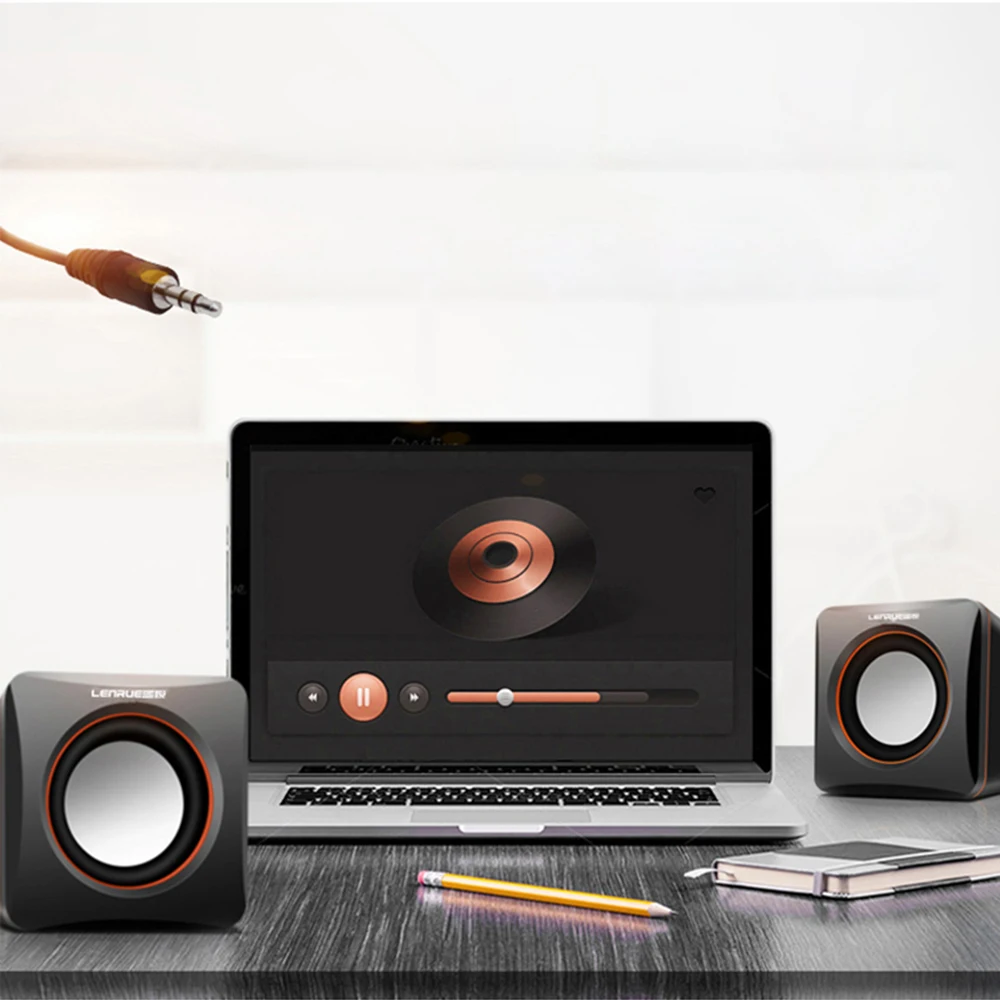 Lenue USB 2,0 динамик s для ноутбуков проводной стерео мини-компьютер динамик для настольного ноутбука, для портативных ПК MP3 MP4 3,5 мм AUX