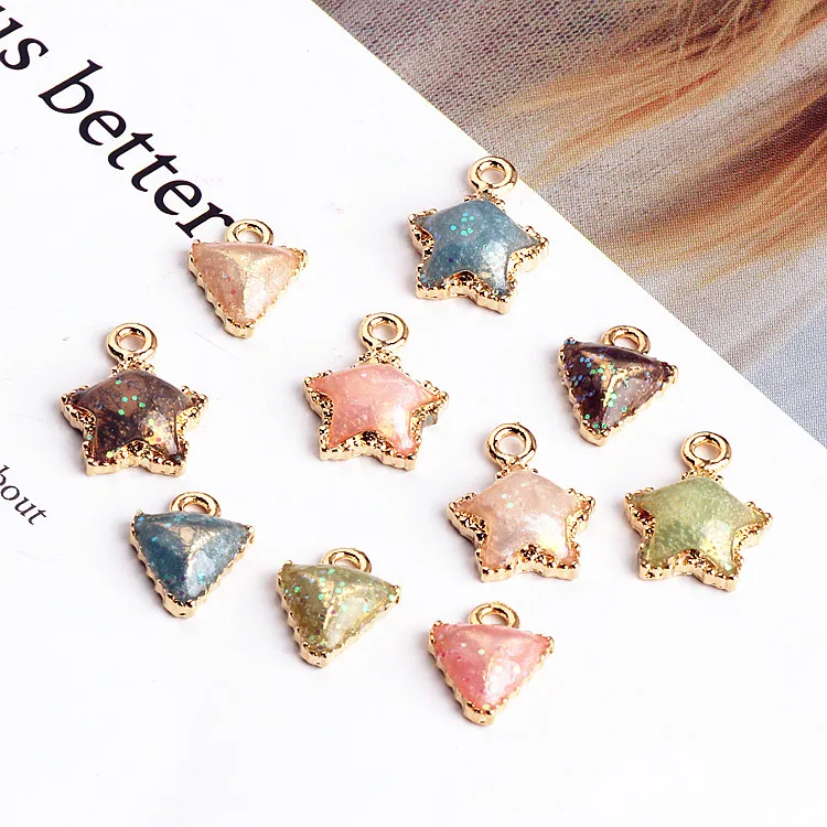

New arrived 50pcs/lot cartoon stars/triangle shape alloy floating locket charms diy jewelry earring/bracelet pendant accessory