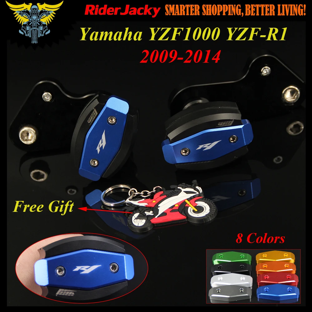 RiderJacky® Motorcycle Frame Slider Anti Crash Protector For Yamaha YZF R1 YZF1000 YZF-R1 09-14 2009 2010 2011 2012 2013 2014