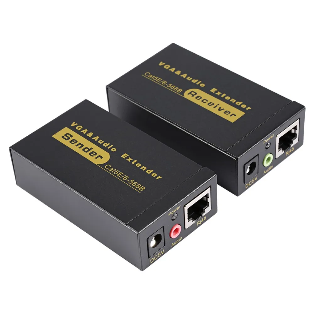 Расширитель для сети на 100 метров с усилением сигнала аудио VGA RJ45 CAT5E | Электроника