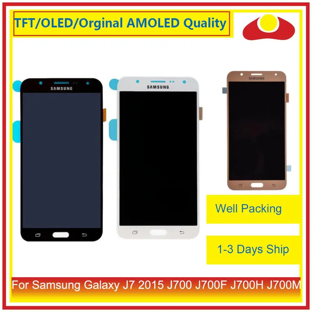 Оригинальный 5 &quotдля Samsung Galaxy J7 2015 J700 J700F J700H J700M ЖК дисплей с сенсорным экраном