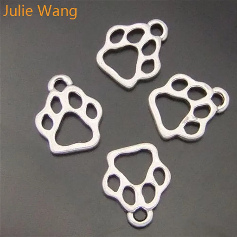 Julie Wang 30 шт. Подвески в виде лап животных античное посеребренное мини ювелирное