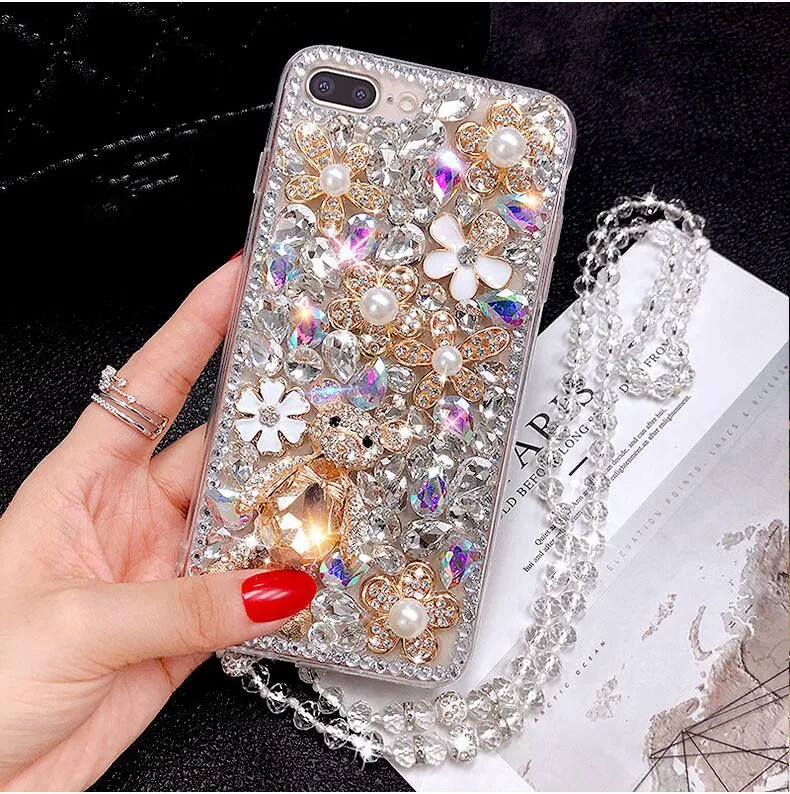 DIY Роскошные блестящие Украшенные стразами Мишка со стразами чехол для телефона чехол для huawei Honor8 9 10 20 Lite V10 V20 7X 8X 9XNova3 4 5 Капа