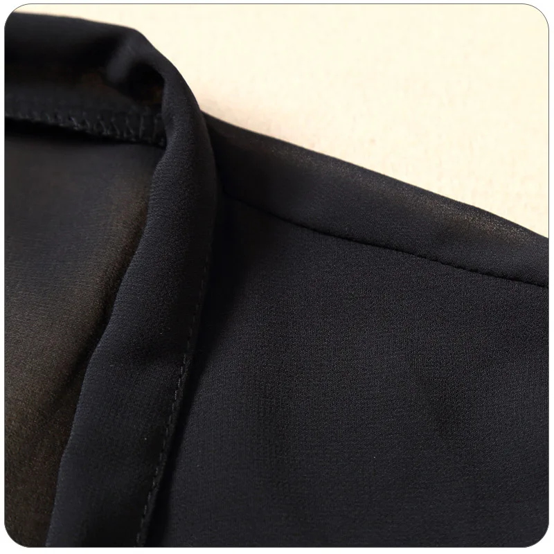 Женская короткая шифоновая куртка M/L XXXL Летние черные маленькие топы рубашка с