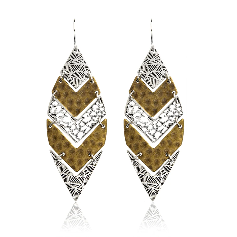 Популярные круглые полуполый ромб образный ретро серьги отдельные этнические