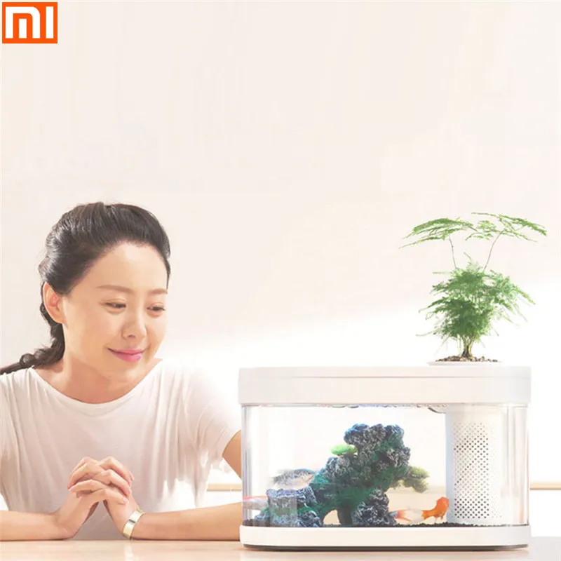 XM, XIAOMI геометрический аквариум для рыб аквапоника экосистема маленький сад для воды экологический аквариум прозрачный аквариум