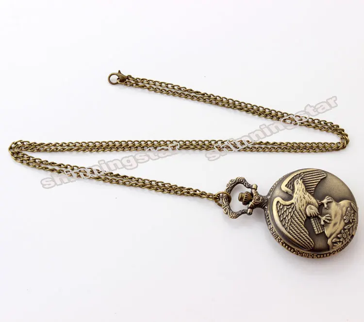 Карманные часы в стиле ретро Прямая поставка винтажные с орлом бронзовый