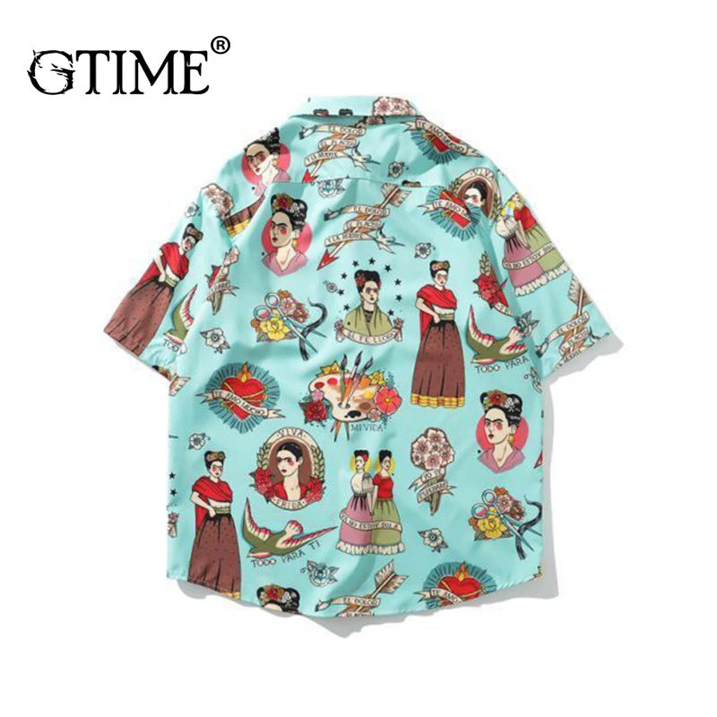 Дропшиппинг Gtime/Летняя футболка с коротким рукавом Винтаж Цветная рубашка