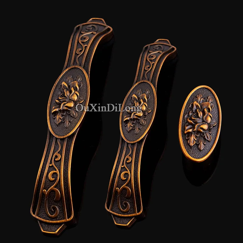 

10PCS European Antique Carved Kitchen Door Furniture Handles Cupboard Drawer Wardrobe Cabinet Pull Handles & Knobs