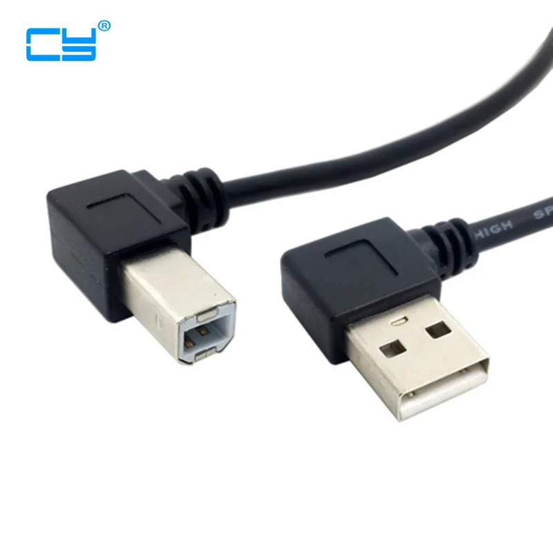 Кабель для принтера и сканера с левым углом USB 2 0 A папа на левый угловой B 90