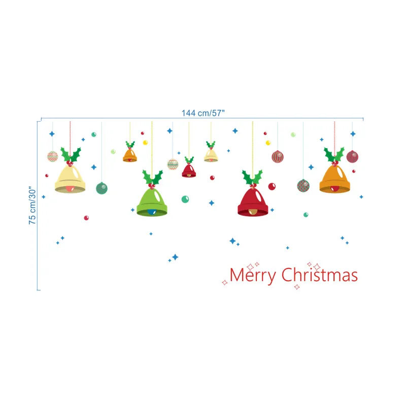 % Рождественские украшения Цветные колокольчики стикер стены гостиной наклейки