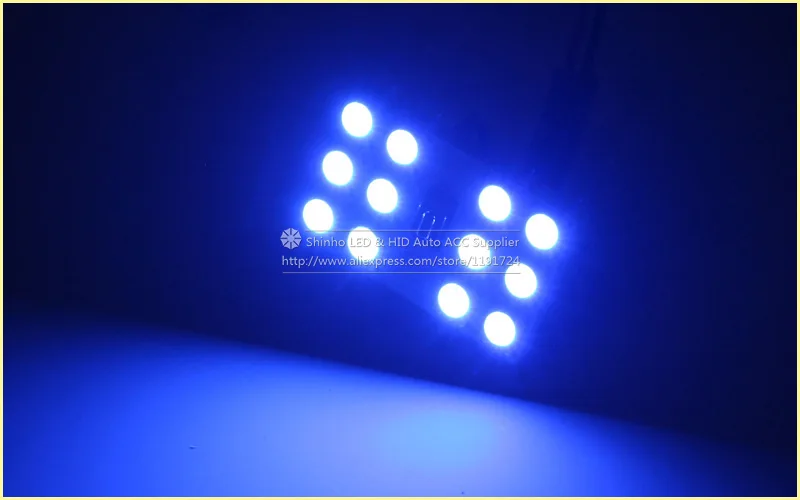 2 шт. светодиодный светильник RGB 5050 12SMD для чтения и панели Festoon салона автомобиля