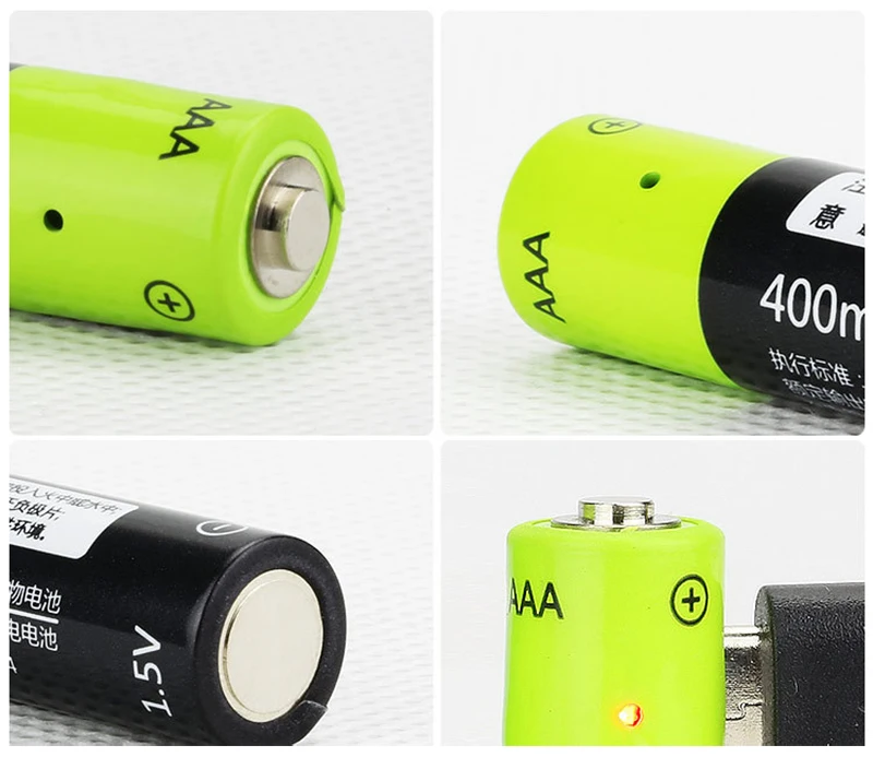4 шт ZNTER 1 5 V 400 mah usb AAA аккумулятор mAh литий полимерный ионный li po не включает