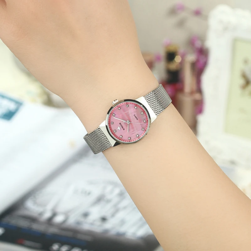 Женские Водонепроницаемые часы WWOOR брендовые ультратонкие кварцевые наручные с