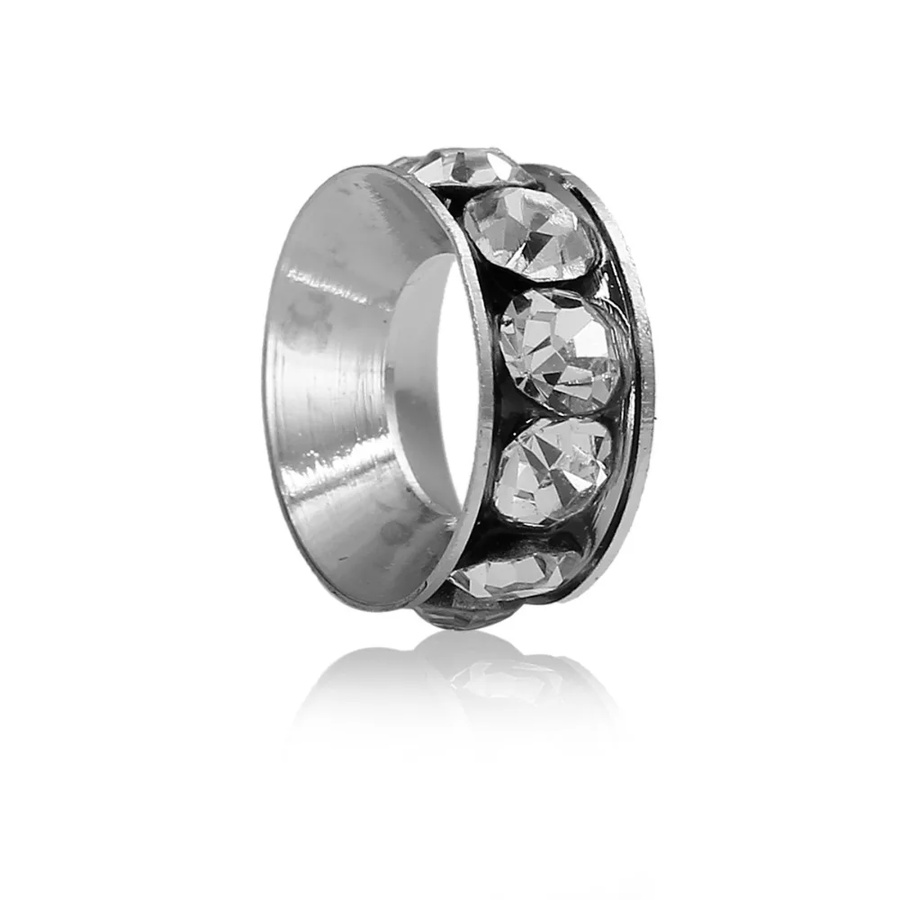 DoreenBeads Новый горячий серебристый цвет прозрачный горный хрусталь Rondelle круглые