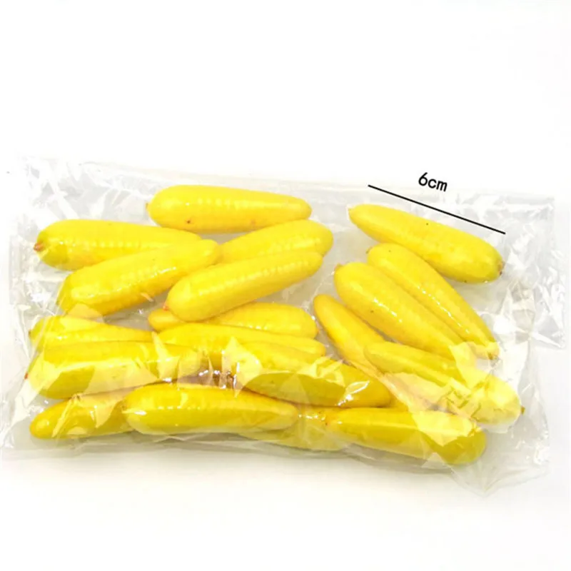 Corn1 20 шт./компл. Пластик искусственные Имитационные мини Поддельные фрукты декор Apple оранжевый лимон, клубника реквизит дом вечерние украшения 4 - Цвет: Corn1