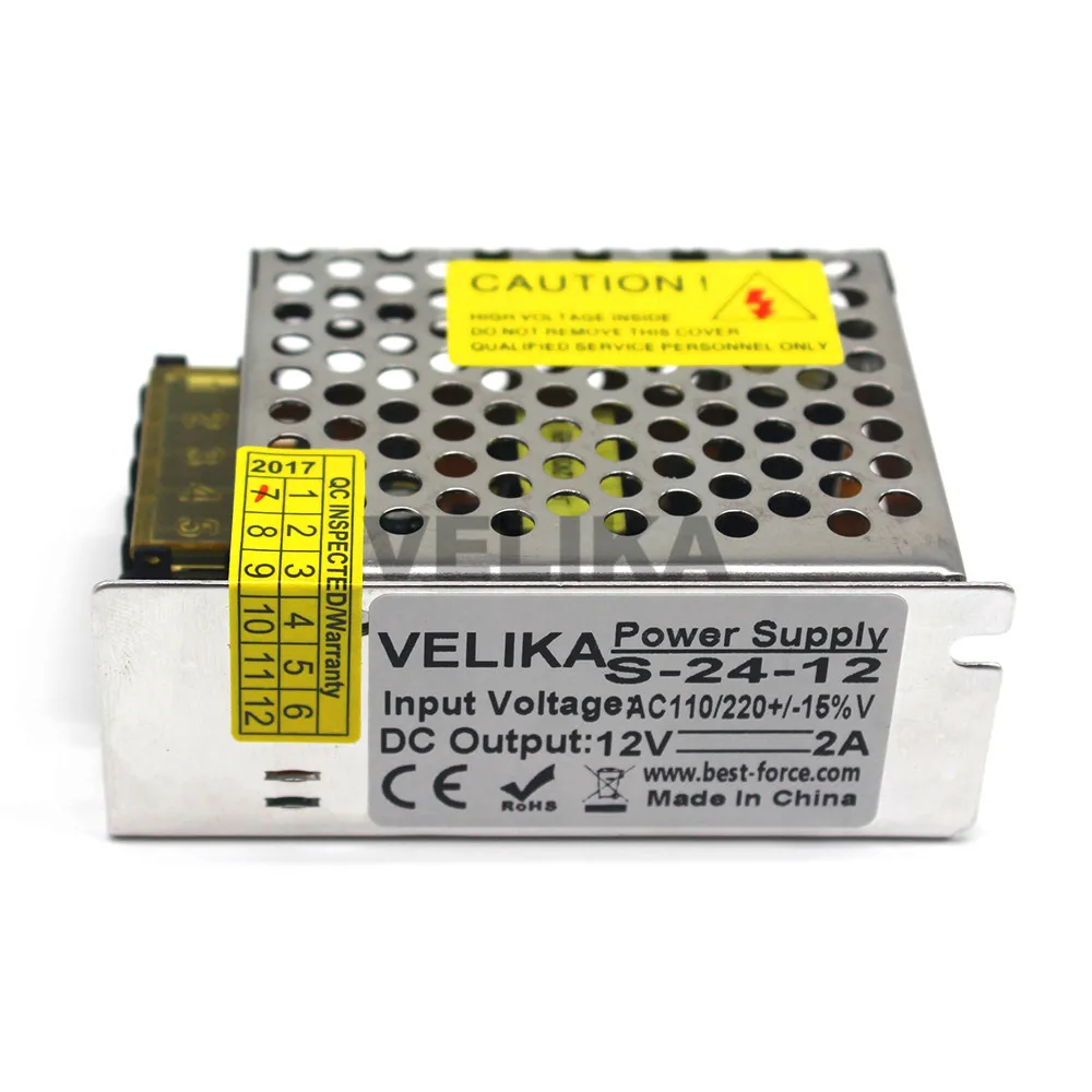 Источник питания с одним выходом 12 В постоянного тока 2 А 24 Вт светодиодный