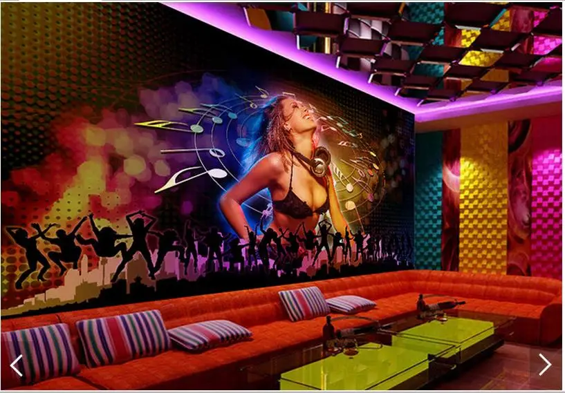 3d обои на заказ настенные росписи для диджея сексуальные девушки KTV фоновые