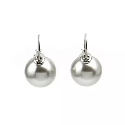 

copper brief all-match super glass pearl stud earrings