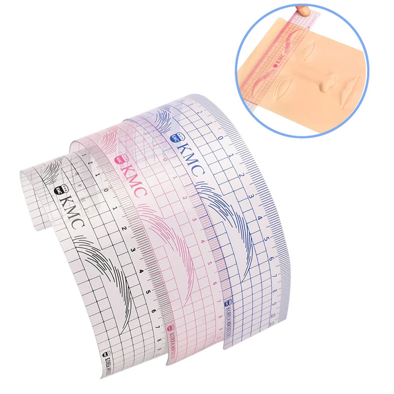 

10 шт. KMC постоянного макияжные трафареты линейка для бровей позиционирования брови линейка Пластик Татуировки Косметический формовой резе...