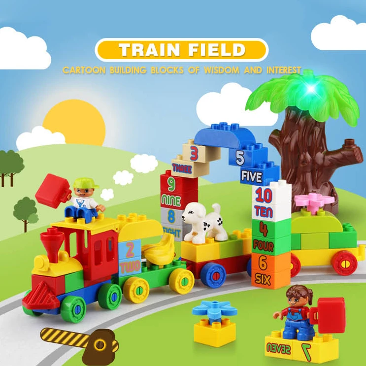 75 шт./66 шт. Детский конструктор Железнодорожный поезда|building set|compatible with legotoy building
