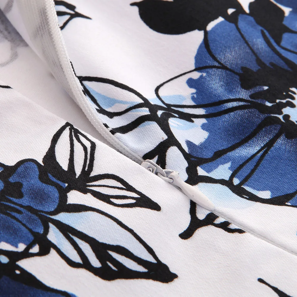 Женское винтажное платье с круглым вырезом цветочным принтом без рукавов для