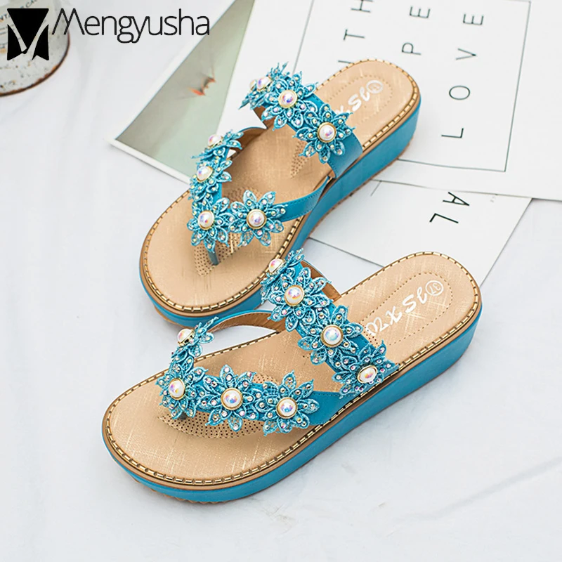 Летние женские сандалии на плоской подошве в богемном стиле Роскошные Вьетнамки