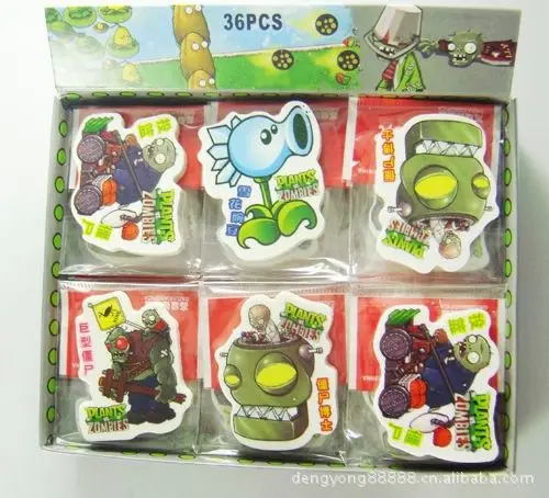 Plants vs Zombies Pencil Eraser For Kid Cute Cartoon Rubber Educational School Student Promotional Gift Stationary|pencil graphite|pencil