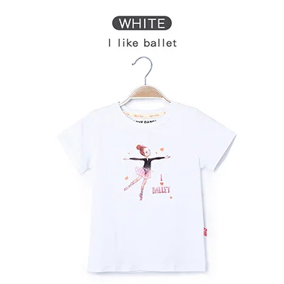 Black Summer Girls Printed Shirt Kids Full Cotton T Shirt Short Sleeve Top Children Sport Yoga Jogging Fitness Tees Black White Pink - Color: Black