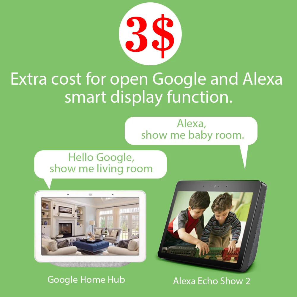 

Extra cost for open Google/Alexa smart display 3$