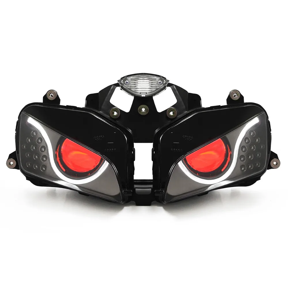 55 Вт KT Передние фары для мотоцикла Honda CBR600RR 2003 2004 2005 2006 оптоволокно+красный &quotГлаз